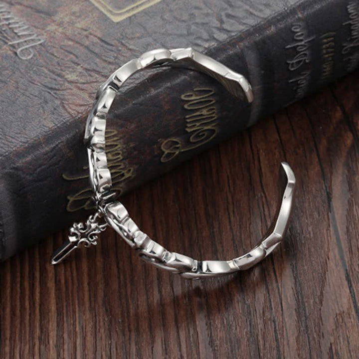 Bracelet jonc en cuivre tressé torsadé de style viking Buddha Stones et motif viking. - image 4