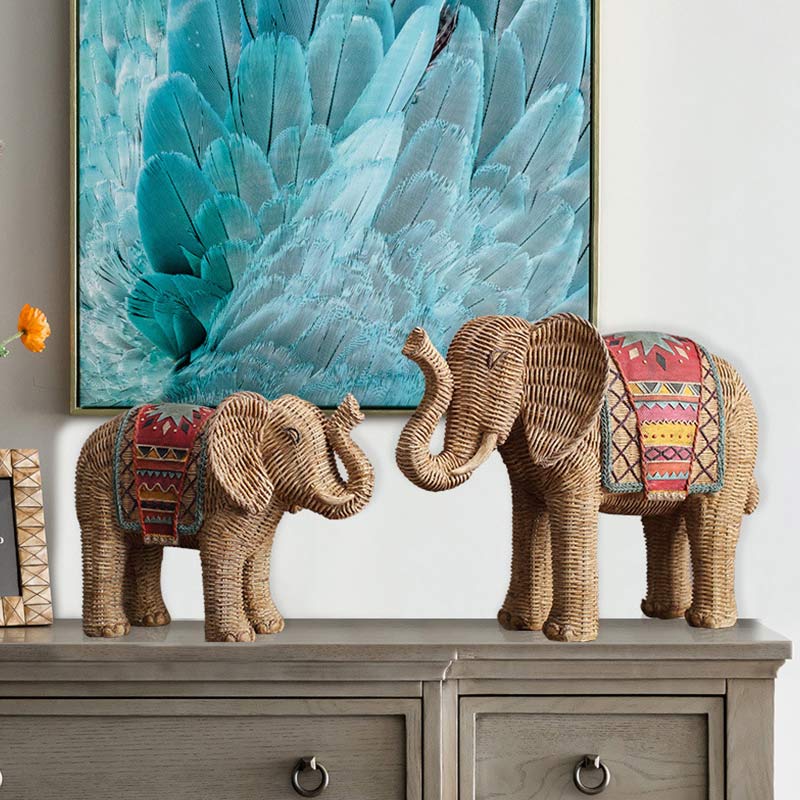 Éléphant en résine Sagesse Richesse Décoration de la maison