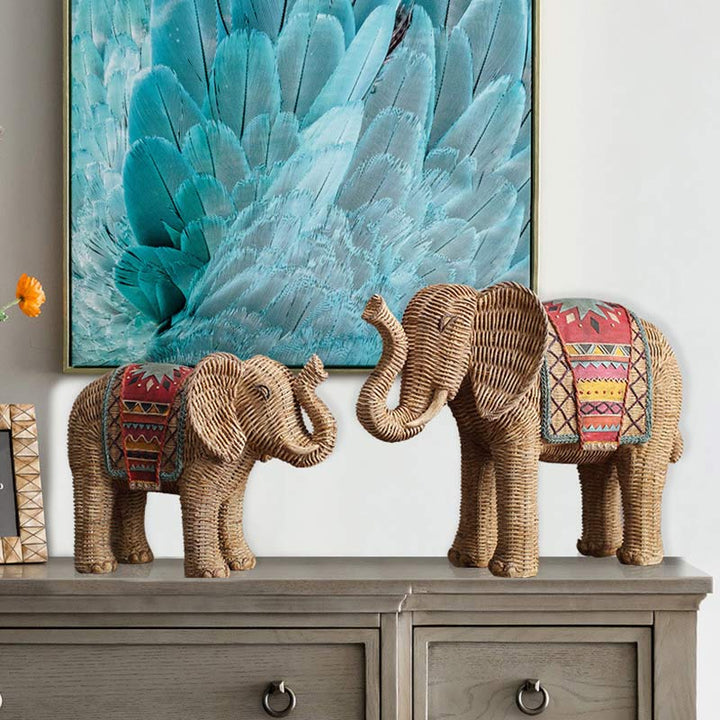Éléphant en résine Sagesse Richesse Décoration de la maison