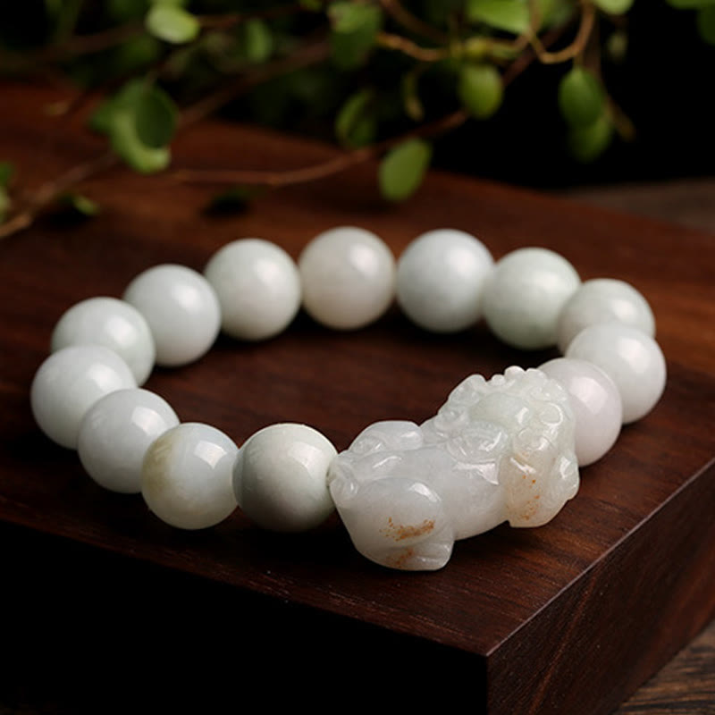 Bracelet porte-bonheur en jade PiXiu Buddha Stones Fengshui et richesse