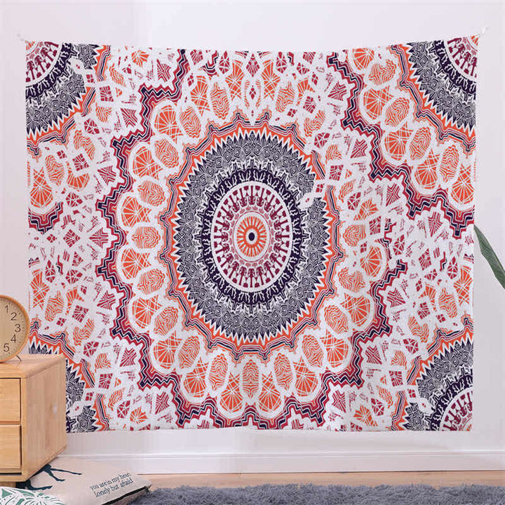 Tapisserie murale à motif mandala bohème, art mural, focus sur la créativité, décoration de salon pour la maison