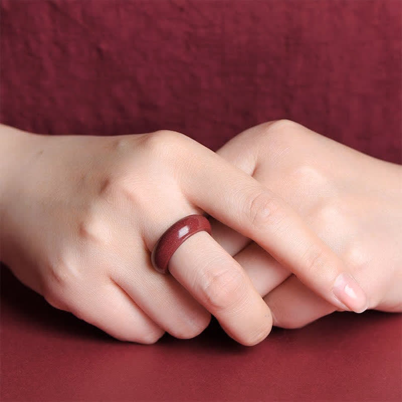 Bague de bénédiction de nuages ​​de Buddha Stones Cinabre Om Mani Padme Hum - image 2