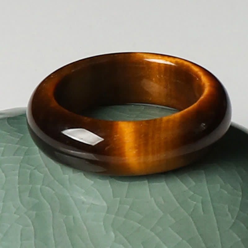Bague de protection en pierre d'œil de tigre Buddha Stones - image 5