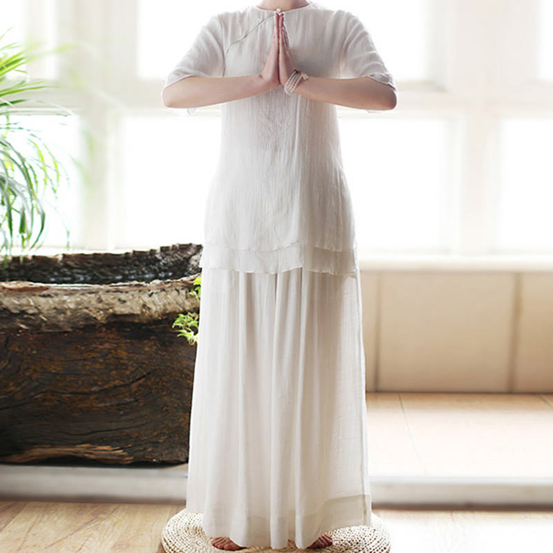 Ensemble de vêtements pour femmes de couleur unie Buddha Stones vintage yoga zen prière méditation spirituelle pratique - image 2