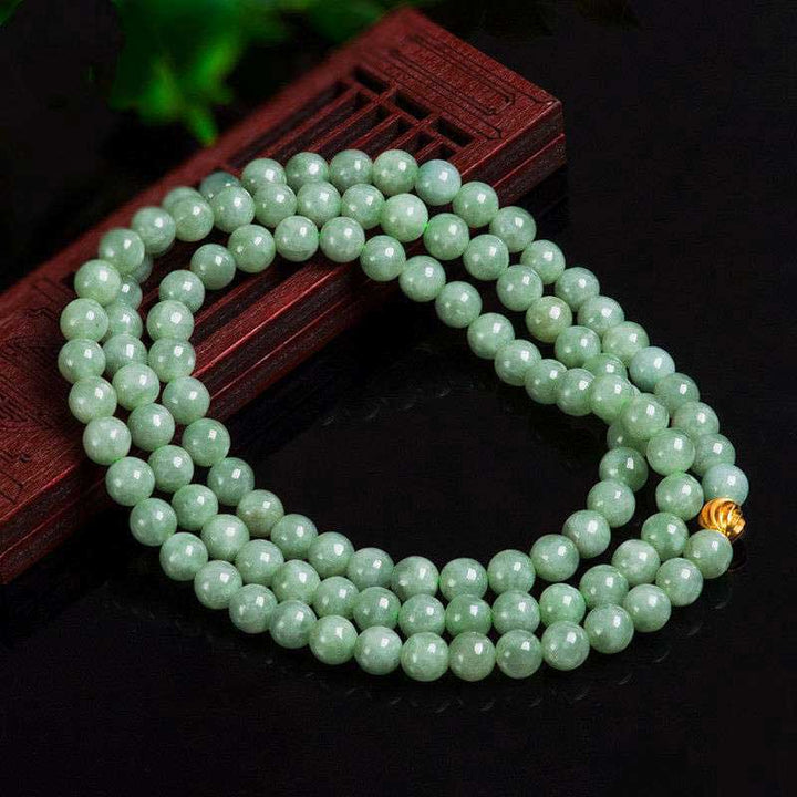 Bracelet Mala porte-bonheur en jade 108 perles