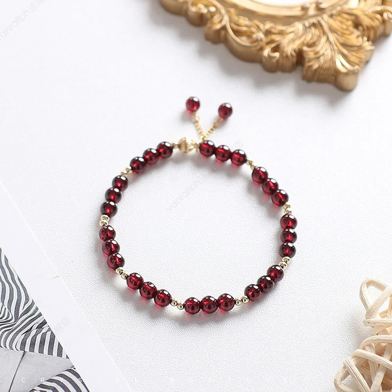Bracelet Buddha Stones en alliage plaqué or 14 carats et grenat naturel apaisant - image 3