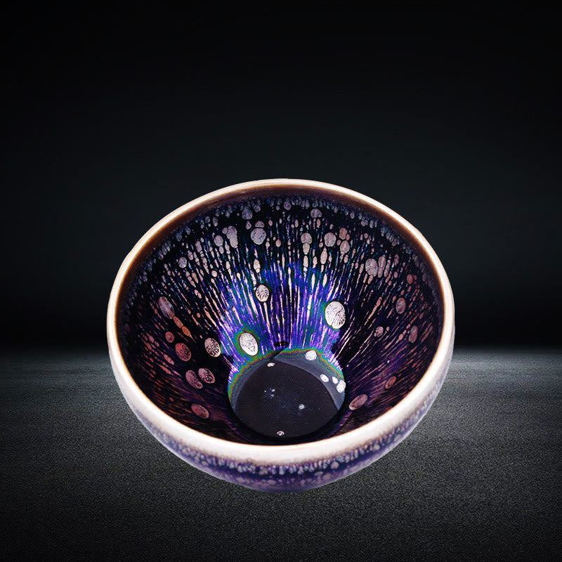 Tasse à thé en céramique émaillée violette de Jianzhan chinoise faite à la main en Buddha Stones Tasse à thé en céramique Tenmoku Kung Fu
