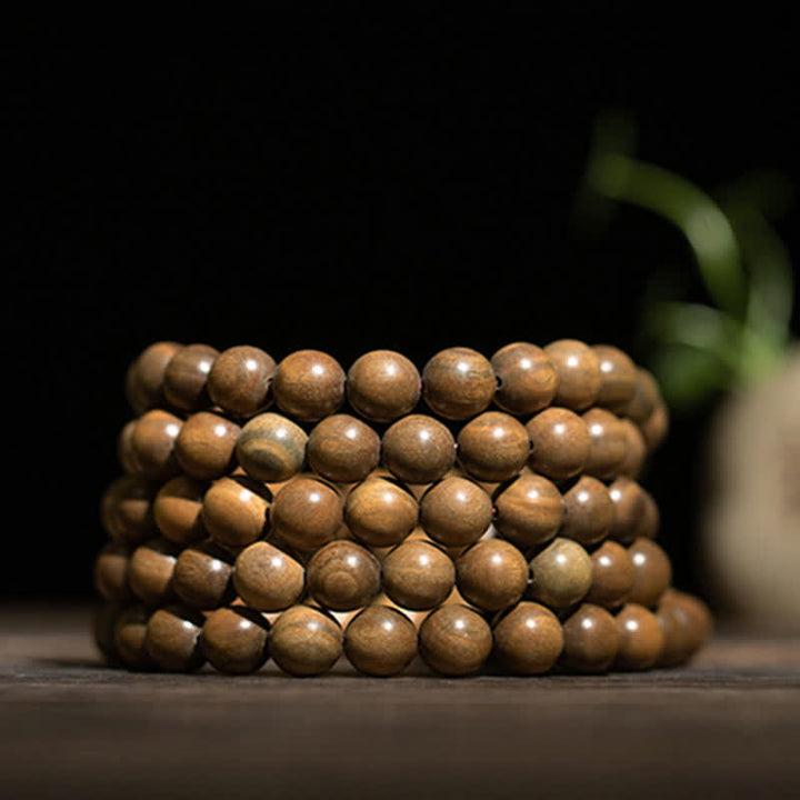 Bracelet de paix positive en bois de santal vert