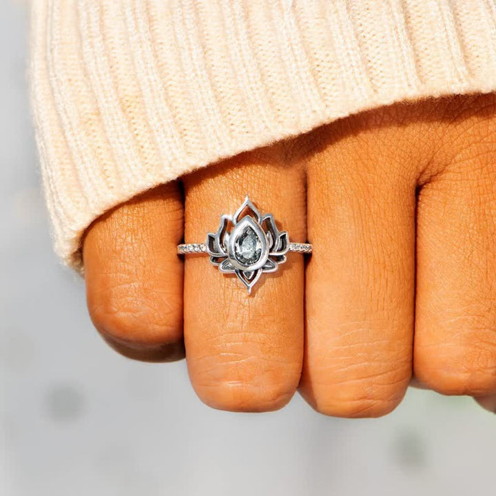 Bague de protection en argent sterling Buddha Stones et zircone