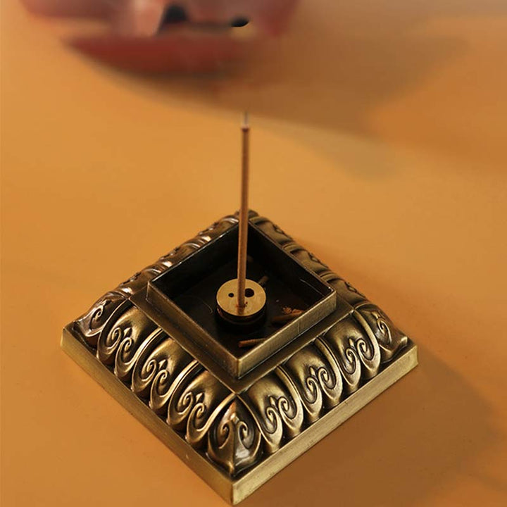 Porte-encens en alliage Heart Sutra Brûleur d'encens de guérison pour décoration de la maison