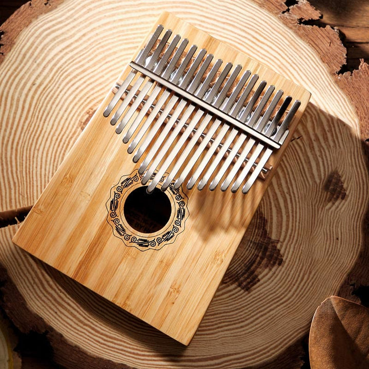 Piano à pouce Kalimba 17 touches Buddha Stones en bois d'acajou, acacia, noyer, piano à doigts portable