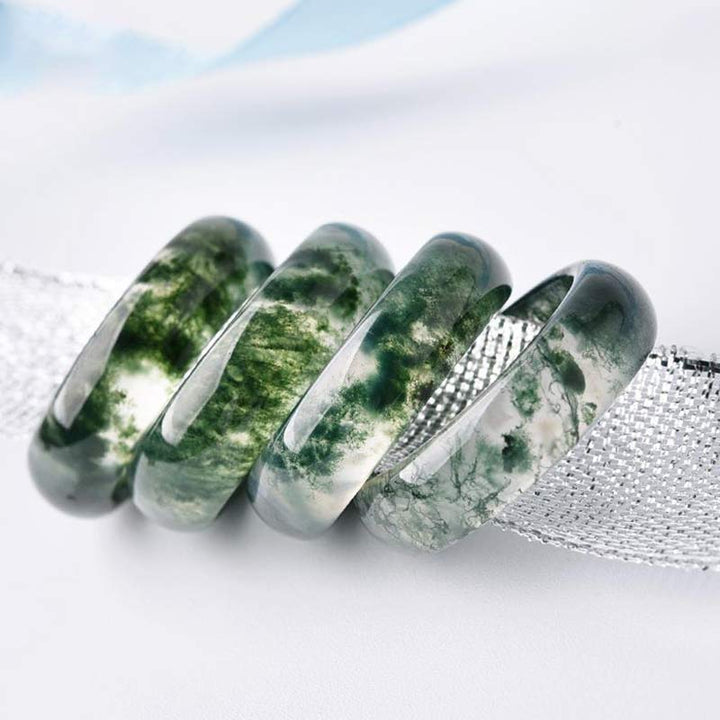 Bague d'équilibre et de guérison en agate mousse avec Buddha Stones - image 11