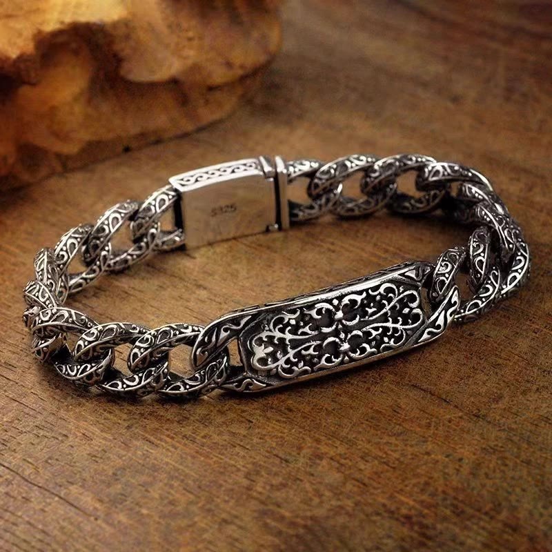Bracelet de guérison gravé à motifs vintage Buddha Stones