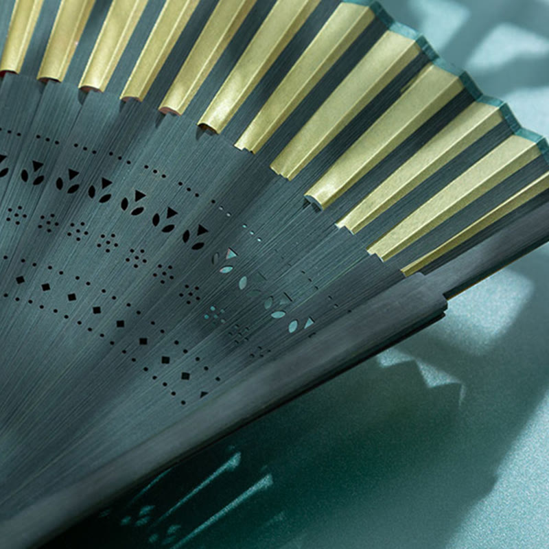 Éventail pliable en bambou à dégradé de Buddha Stones