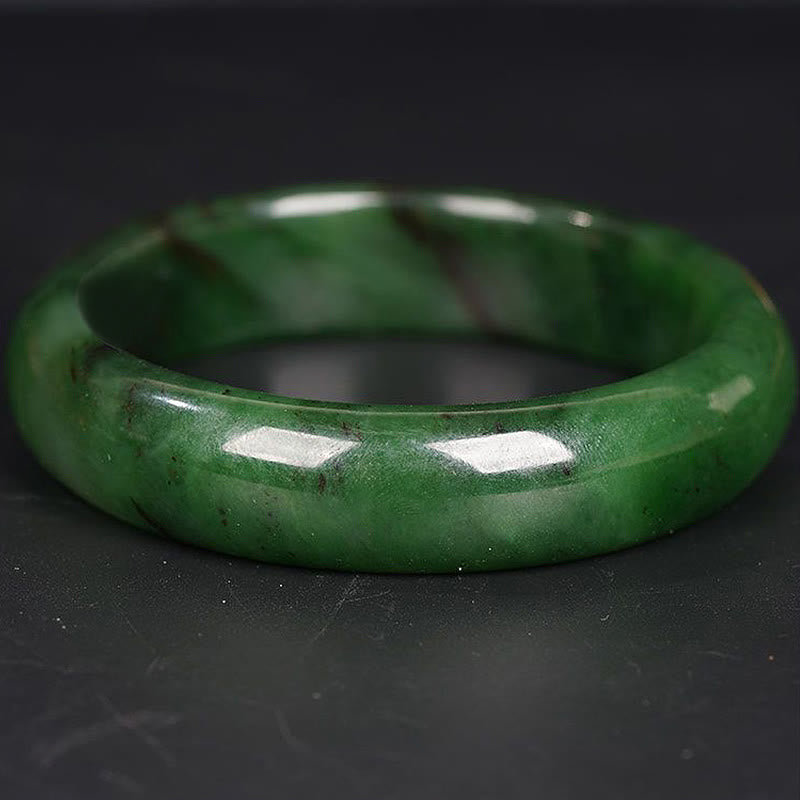 Bracelet de bonheur et de réussite en jade cyan naturel Hetian