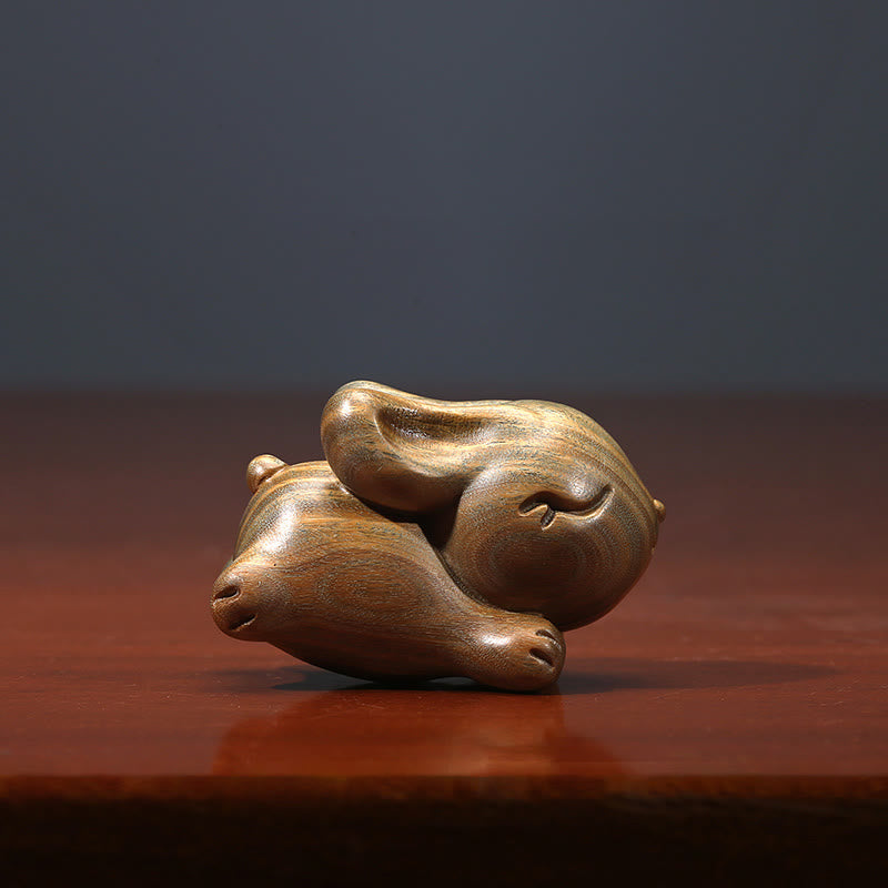 Buddha Stones de Santal Vert Petit Mini Lapin Mignon Lapin Décorations de Paix - image 2