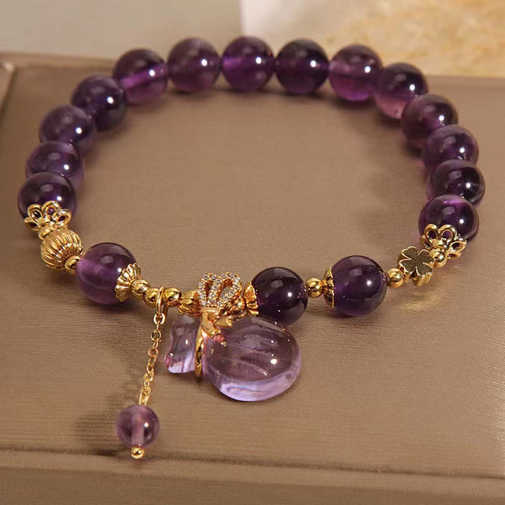 Bracelet porte-monnaie en cristal d'améthyste naturelle Buddha Stones