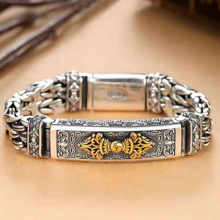 Bracelet d'équilibre en cuivre tressé torsadé Vajra Dorje Buddha Stones