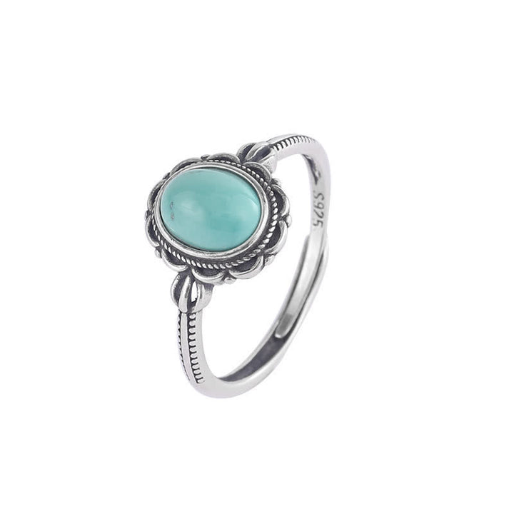 Bague de protection en argent sterling 925 avec agate rouge turquoise tibétaine - image 5