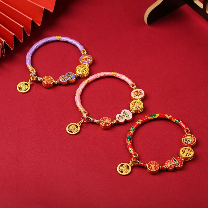 Bracelet tibétain en calebasse, porte-bonheur, lion, richesse, chance