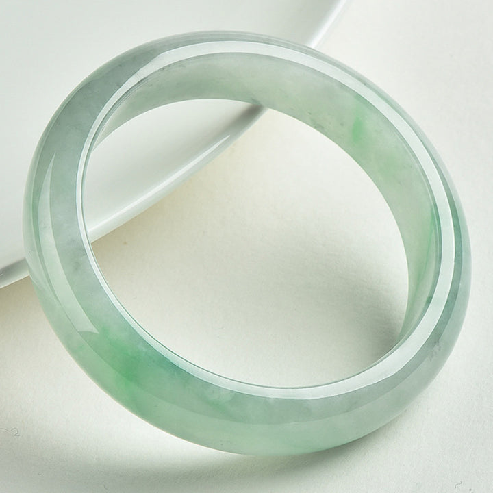Bracelet jonc en jade naturel Buddha Stones pour la prospérité, la richesse et la chance