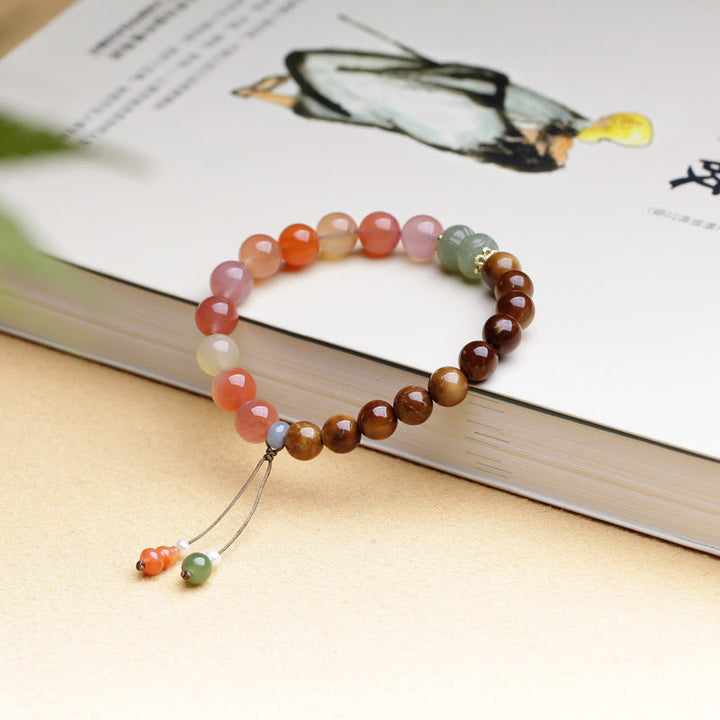 Bracelet de protection de richesse en jade Hetian et agate Yanyuan en graines de Kuka et Buddha Stones