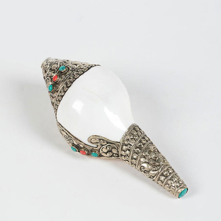 Coquillage de conque tibétain naturel Shankha, décoration porte-bonheur pour la maison - Shankh 24*14,5 cm - image 8