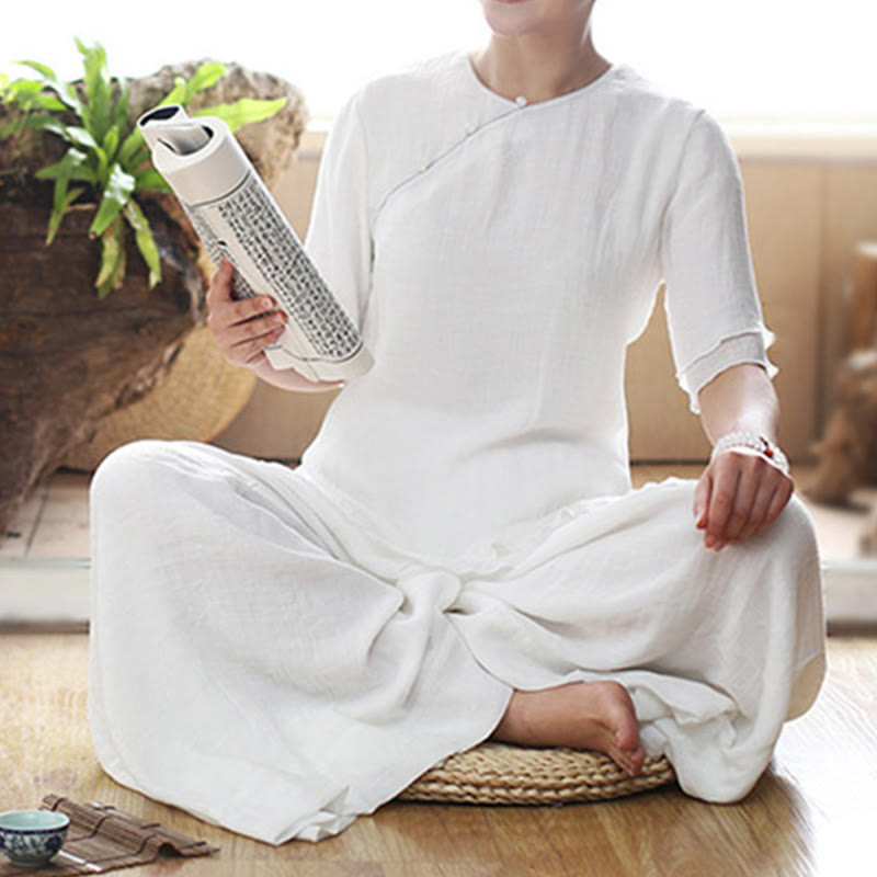 Ensemble de vêtements pour femmes de couleur unie Buddha Stones vintage yoga zen prière méditation spirituelle pratique - image 12