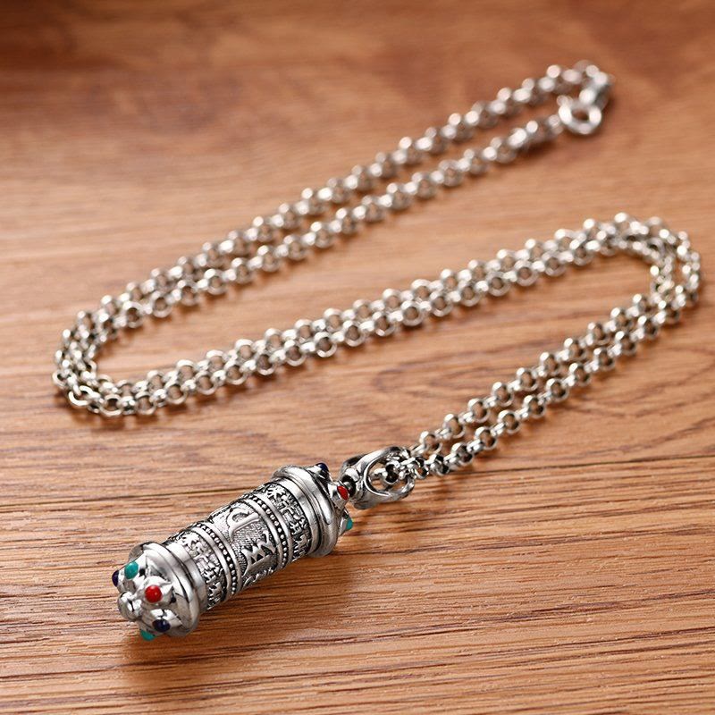 Buddha Stones Tibétain Om Mani Padme Hum Focus Collier Pendentif - image 2