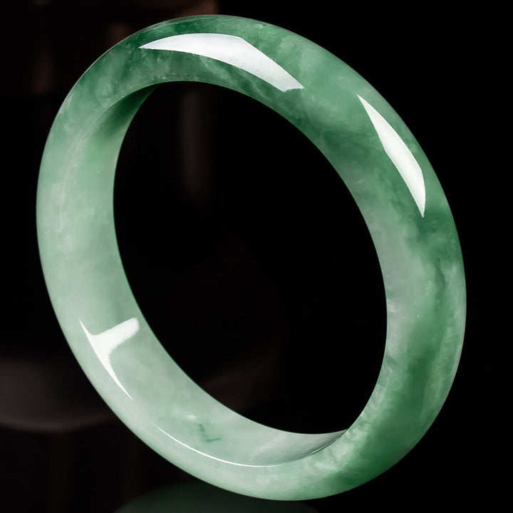 Bracelet jonc en jade naturel Buddha Stones et porte-bonheur