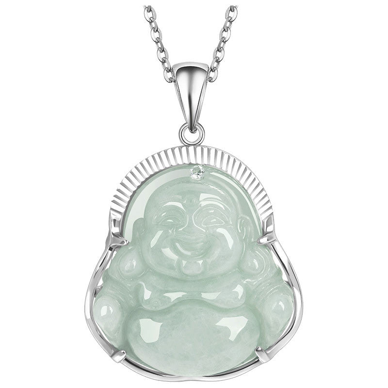 Buddha Stones avec pendentif en argent sterling 925 et jade Bouddha rieur, calme et porte-bonheur - image 6