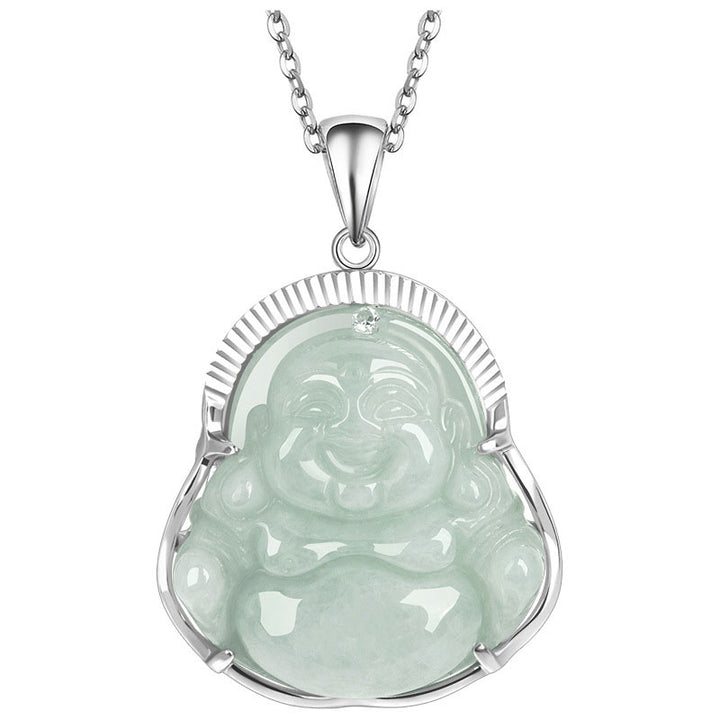 Buddha Stones avec pendentif en argent sterling 925 et jade Bouddha rieur, calme et porte-bonheur - image 6