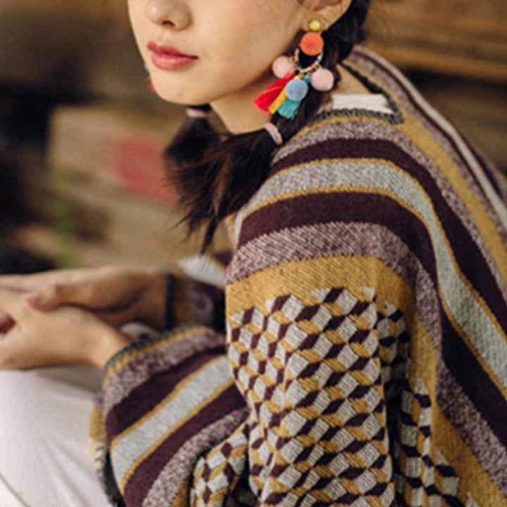 Châle tibétain en Buddha Stones , motif classique, écharpe de voyage confortable et chaude pour l'hiver - image 14