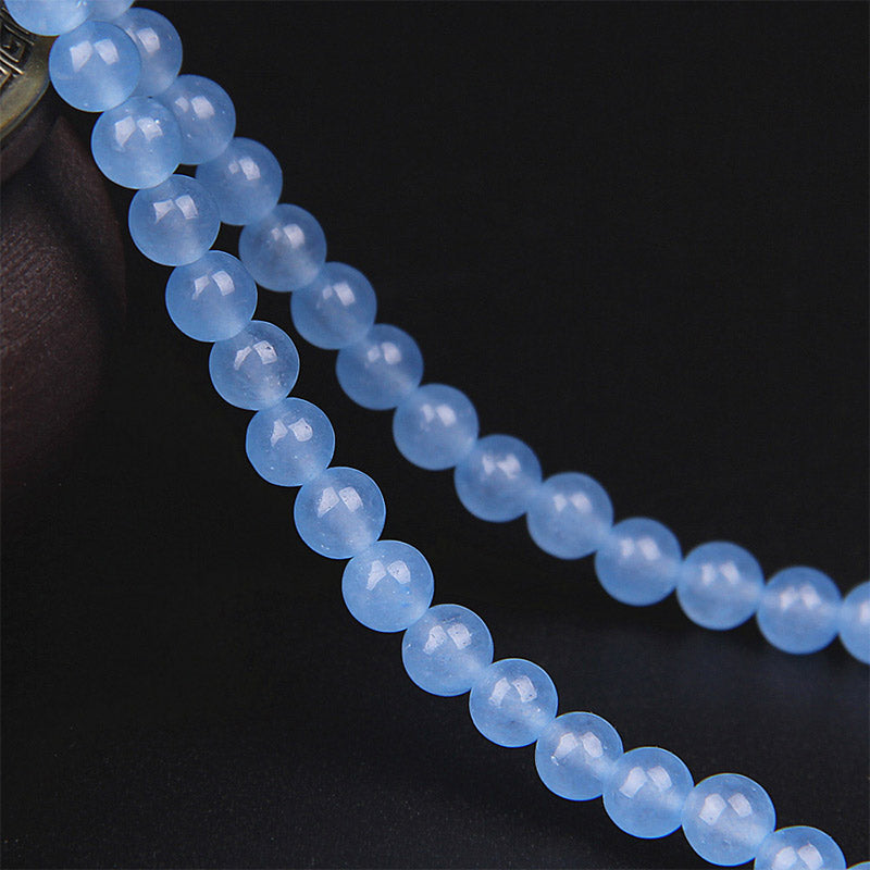 Bracelet Mala de guérison en cristal bleu avec 108 perles de Buddha Stones