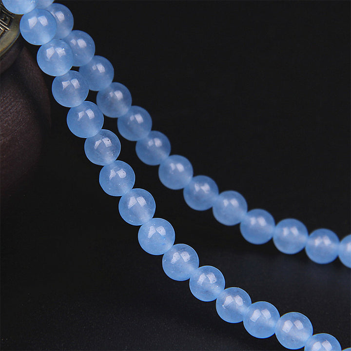 Bracelet Mala de guérison en cristal bleu avec 108 perles de Buddha Stones