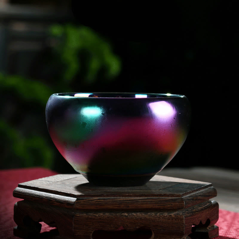 Buddha Stones Lotus Dragon Phénix Poisson Koi Paon Chinois Jianzhan Incrusté Four Changement Tasse à Thé en Céramique Tasse à Thé Kung Fu
