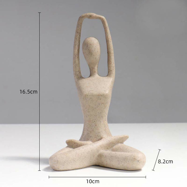 Sculpture abstraite en résine représentant un exercice de méditation et de yoga, décoration de bureau