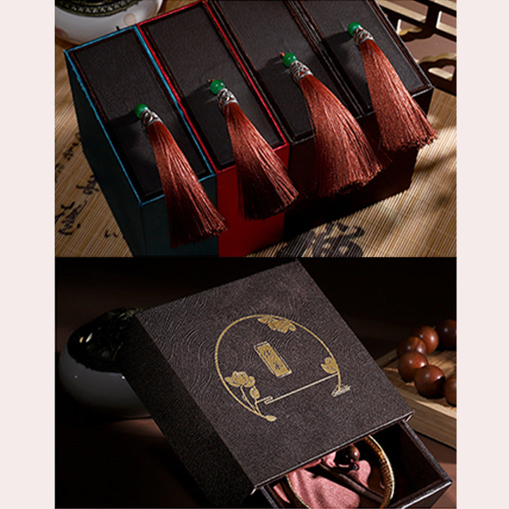 Coffret de rangement de bijoux vintage en forme de lotus avec pompons - image 6