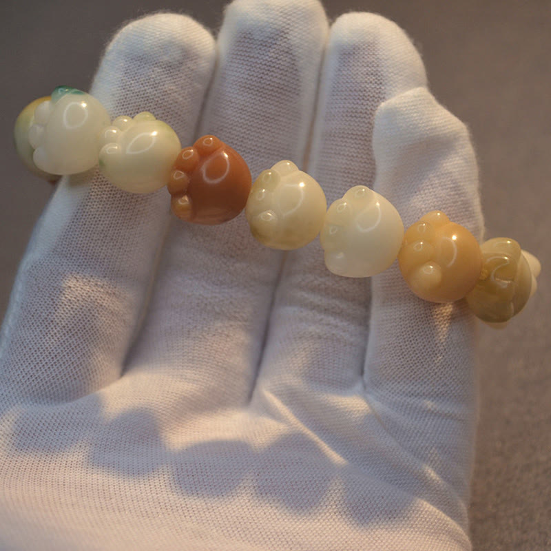 Bracelet d'harmonie calme avec pattes de chat mignon en Buddha Stones et graines de Bodhi multicouches - image 9