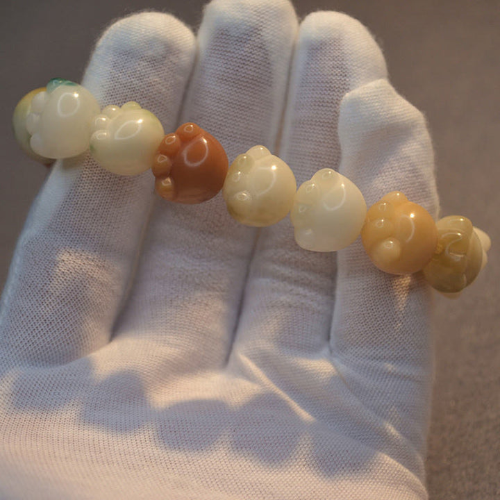 Bracelet d'harmonie calme avec pattes de chat mignon en Buddha Stones et graines de Bodhi multicouches - image 9