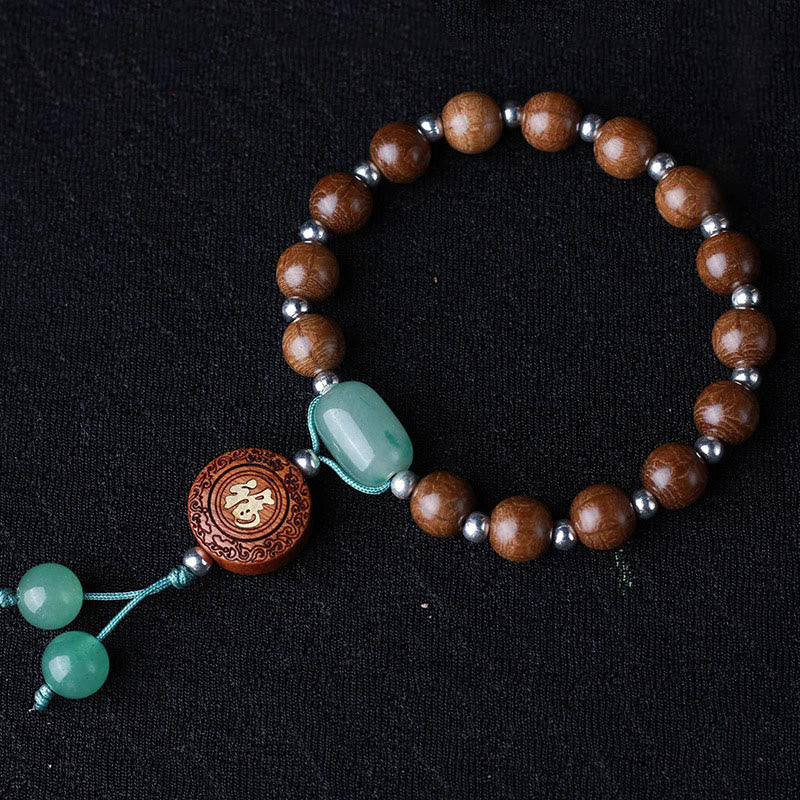 Bracelet de protection du bonheur en bois d'Abelia Biflora