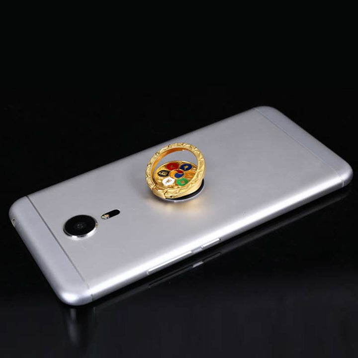 Support de téléphone tibétain Om Mani Padme Hum Peace Ring Support de téléphone universel Décorations