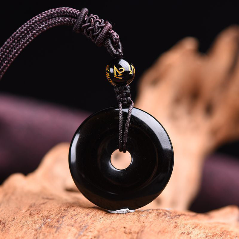 Collier de protection en obsidienne tibétaine Buddha Stones