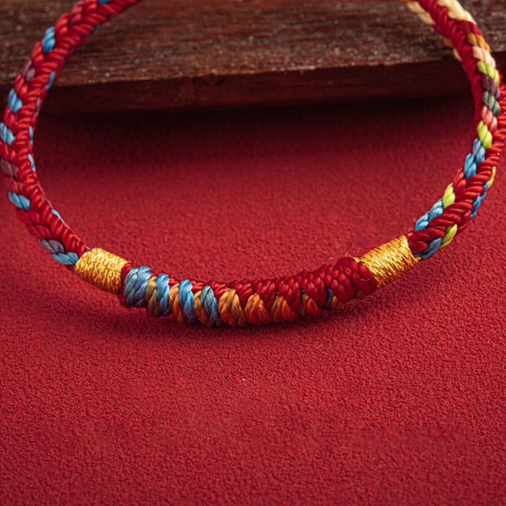 Bracelet multicolore Buddha Stones « Que l'année à venir soit une année de sécurité et de chance »