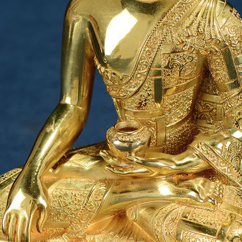 Statue en cuivre de l'illumination de Bouddha Shakyamuni, décoration pour la maison - image 15