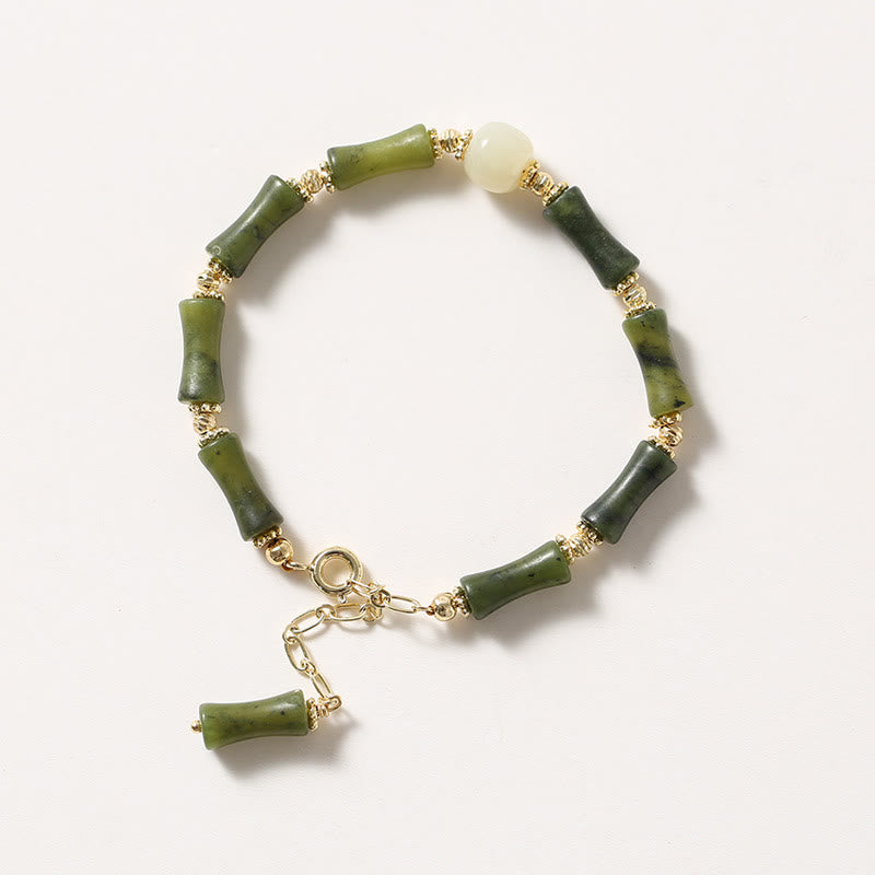 Bracelet chaîne porte-bonheur en bambou avec Buddha Stones