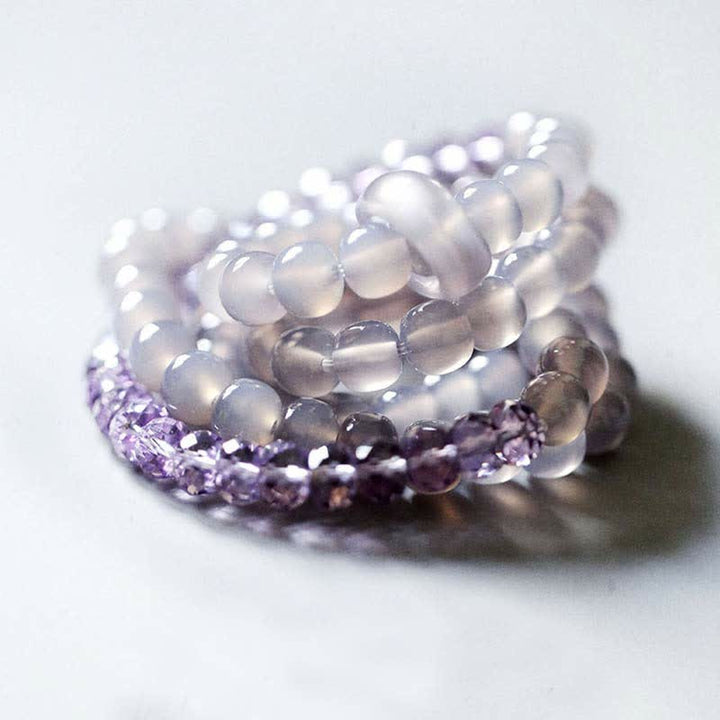 Bracelet de guérison et de méditation en cristal d'améthyste naturelle
