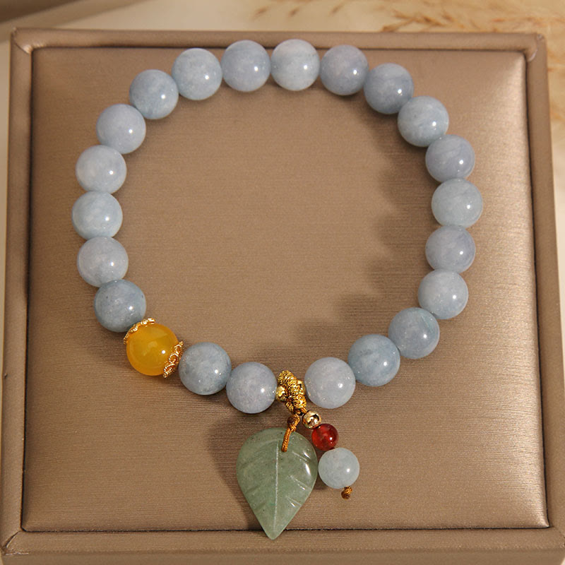 Bracelet de guérison en jade et aigue-marine avec Buddha Stones