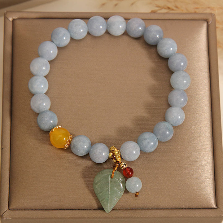 Bracelet de guérison en jade et aigue-marine avec Buddha Stones