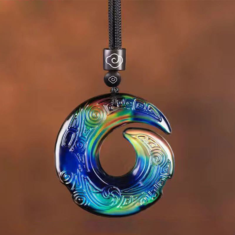 Le changement de couleur améliore la chance et le motif de conception du pendentif en cristal Liuli